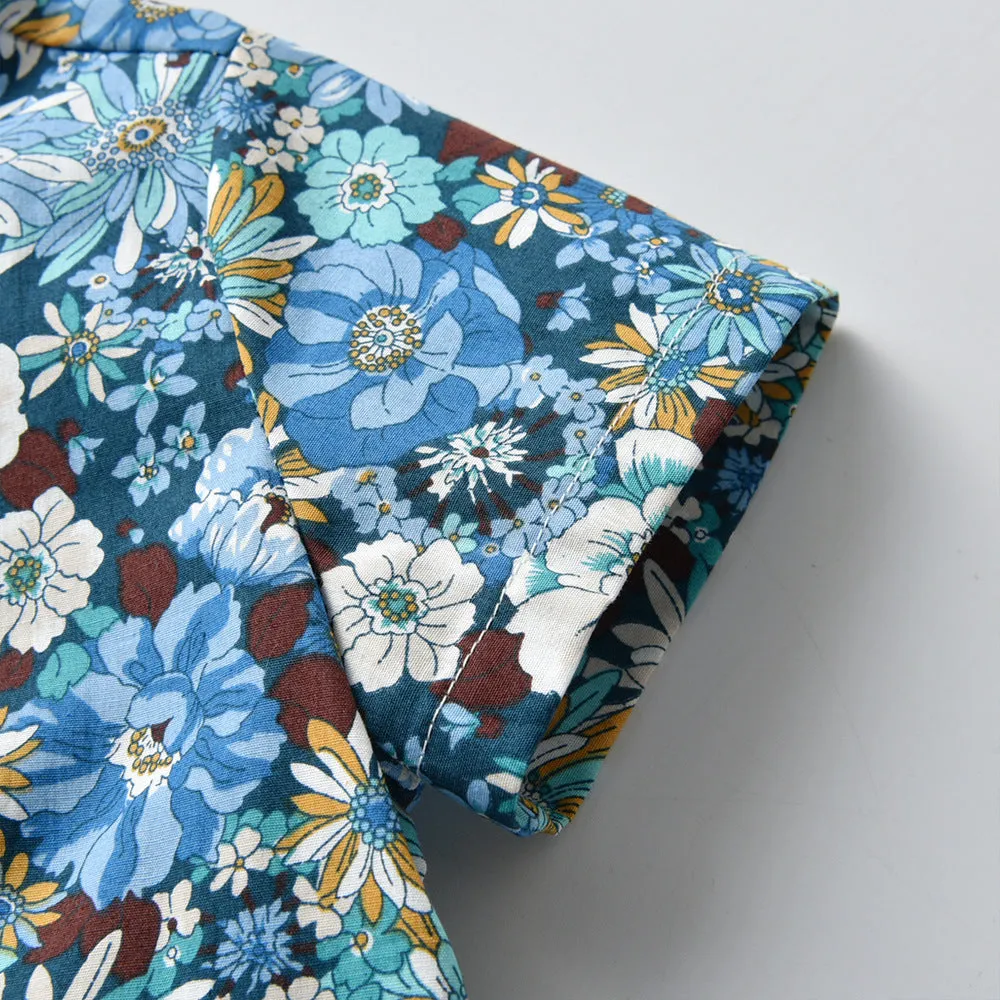 2 Pieces Set Baby Kid Boys Birthday Party Flower Bow Print Shirts And Solid Color Shorts Wholesale 22121482