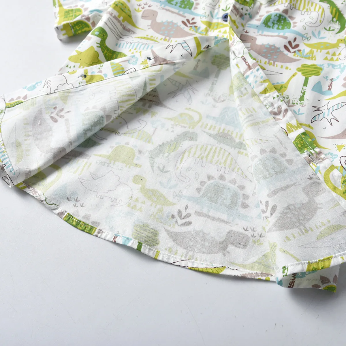 2 Pieces Set Baby Kid Boys Dinosaur Animals Cartoon Print Shirts And Solid Color Rompers Wholesale 211109115