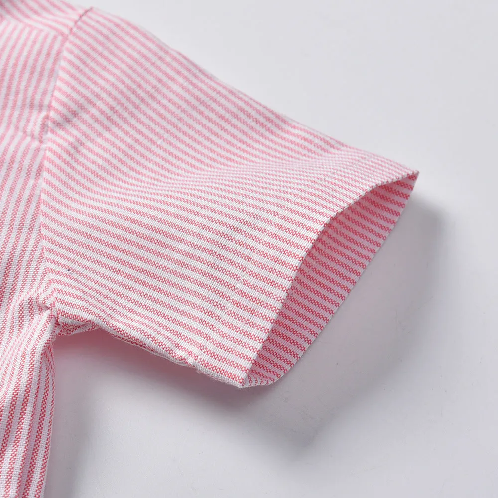 2 Pieces Set Baby Kid Boys Dressy Striped Bow Shirts And Solid Color Shorts Suits Wholesale 220526410