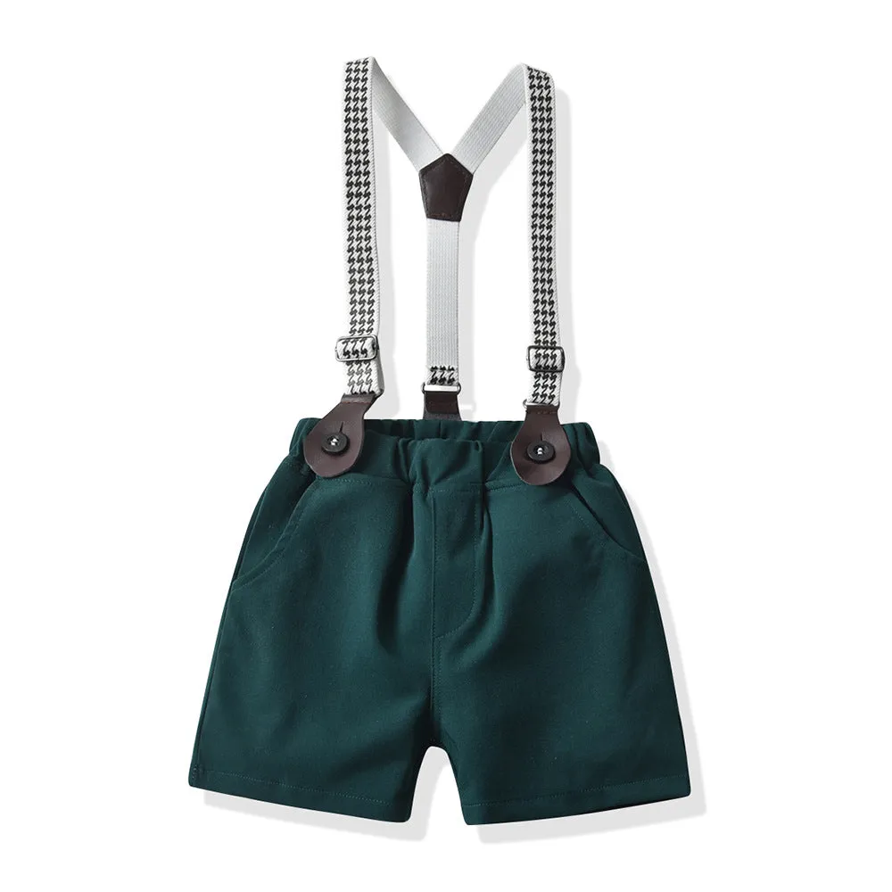 2 Pieces Set Baby Kid Boys Solid Color Bow Shirts And Shorts Wholesale 220407174