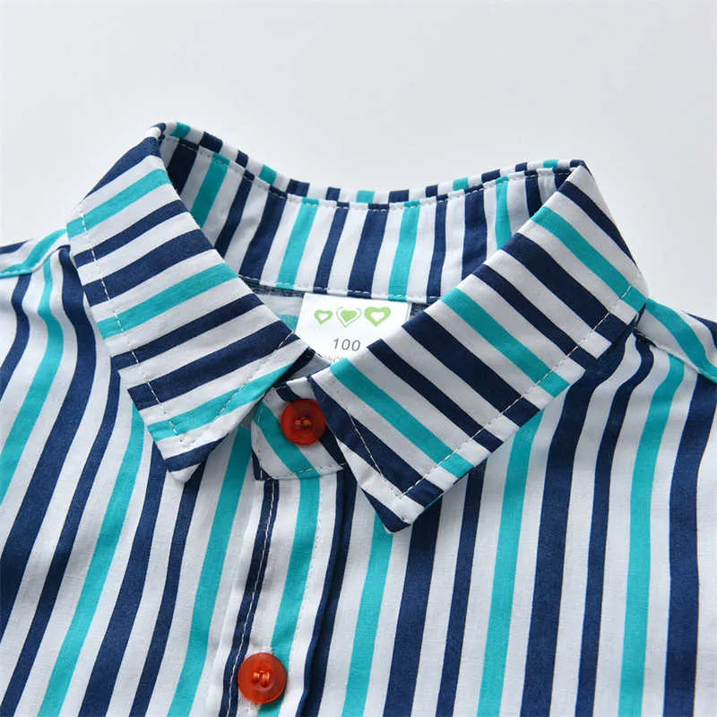 2 Pieces Set Baby Kid Boys Striped Bow Shirts And Ripped Jumpsuits Wholesale 211109495