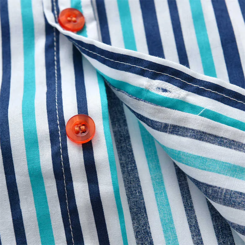 2 Pieces Set Baby Kid Boys Striped Bow Shirts And Ripped Jumpsuits Wholesale 211109495
