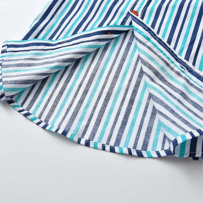 2 Pieces Set Baby Kid Boys Striped Bow Shirts And Ripped Jumpsuits Wholesale 211109495