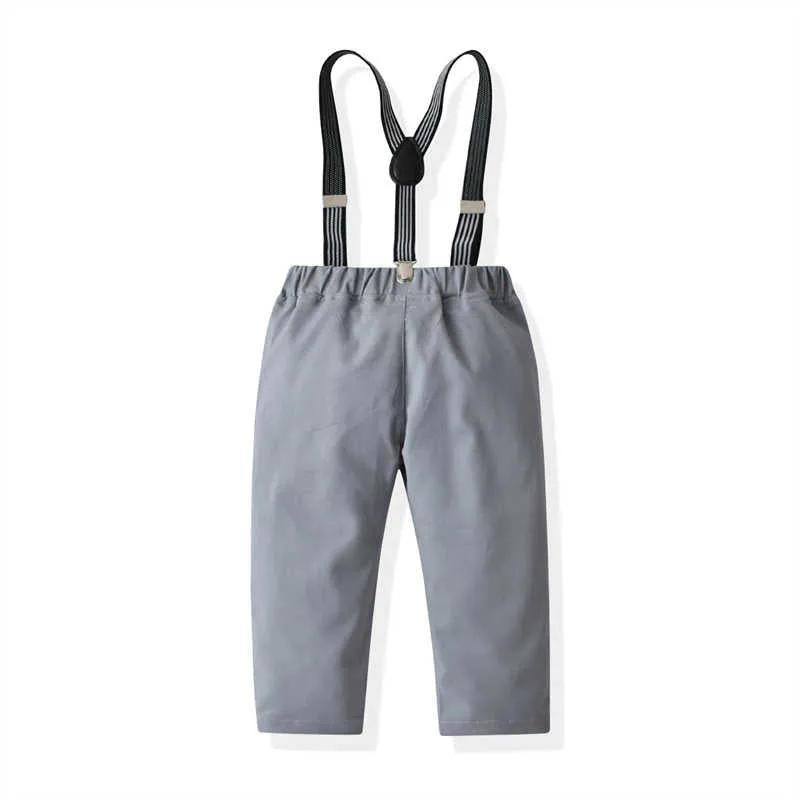 2 Pieces Set Baby Kid Boys Striped Bow Shirts And Solid Color Pants Wholesale 211109361