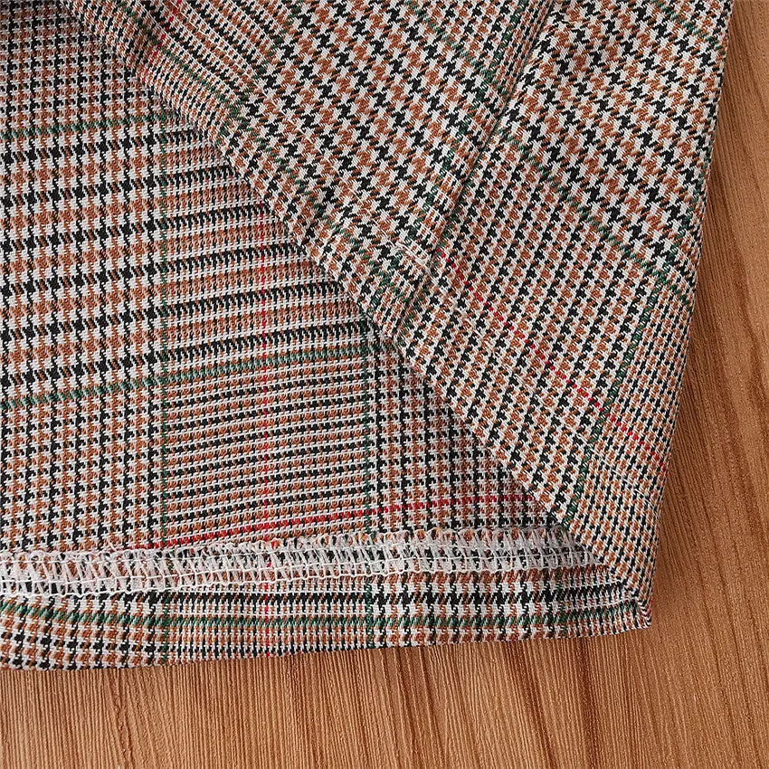 2 Pieces Set Baby Kid Girls Checked Blazers And Trousers Suits Wholesale 220711509