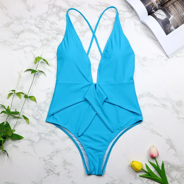 2019 Swimwear Women One Piece Halter Push Up Monokini
