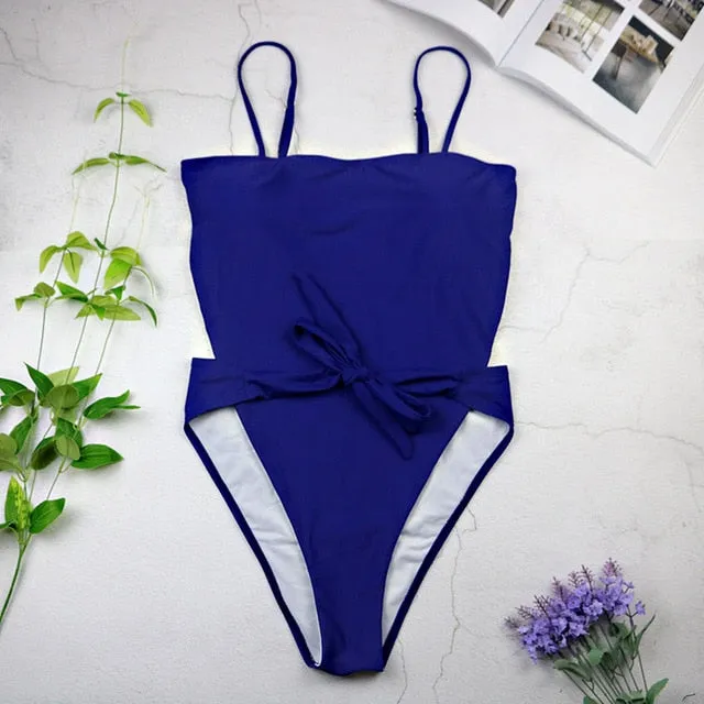 2019 Swimwear Women One Piece Halter Push Up Monokini