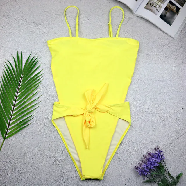 2019 Swimwear Women One Piece Halter Push Up Monokini