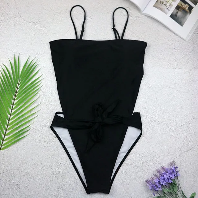 2019 Swimwear Women One Piece Halter Push Up Monokini