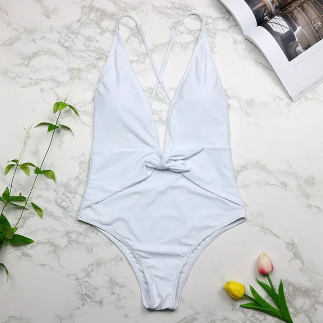 2019 Swimwear Women One Piece Halter Push Up Monokini