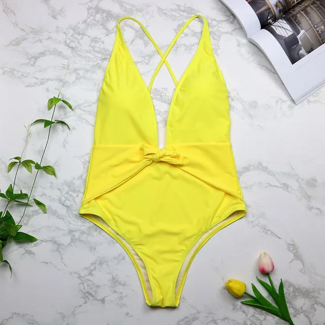 2019 Swimwear Women One Piece Halter Push Up Monokini