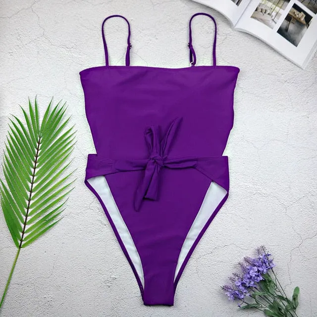 2019 Swimwear Women One Piece Halter Push Up Monokini