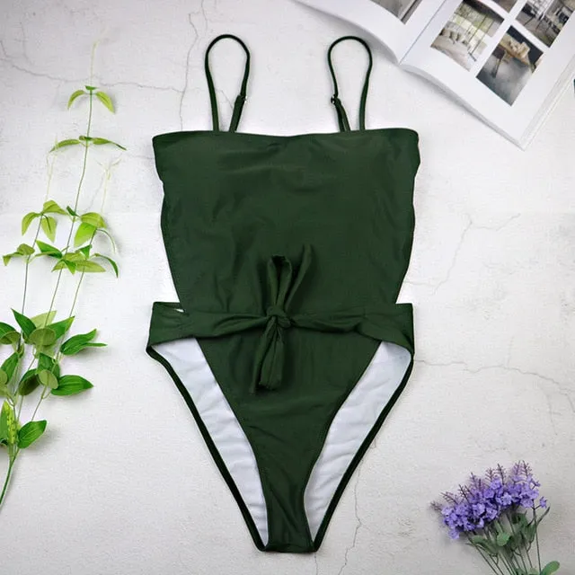 2019 Swimwear Women One Piece Halter Push Up Monokini