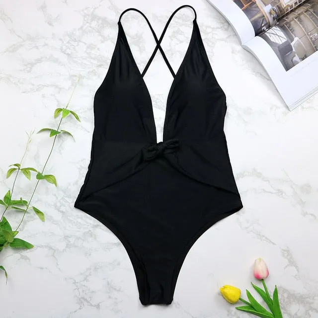 2019 Swimwear Women One Piece Halter Push Up Monokini