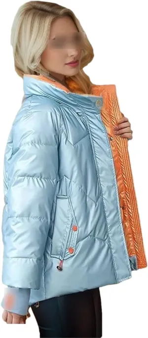 2023 Winter Glossy Down Cotton Coat Women Loose Puffer Parkas Warm Cotton-Padded Jacket With Pockets