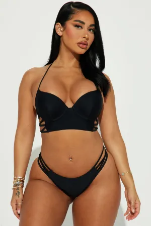 A Destination Strappy Halter 2 Piece Bikini - Black
