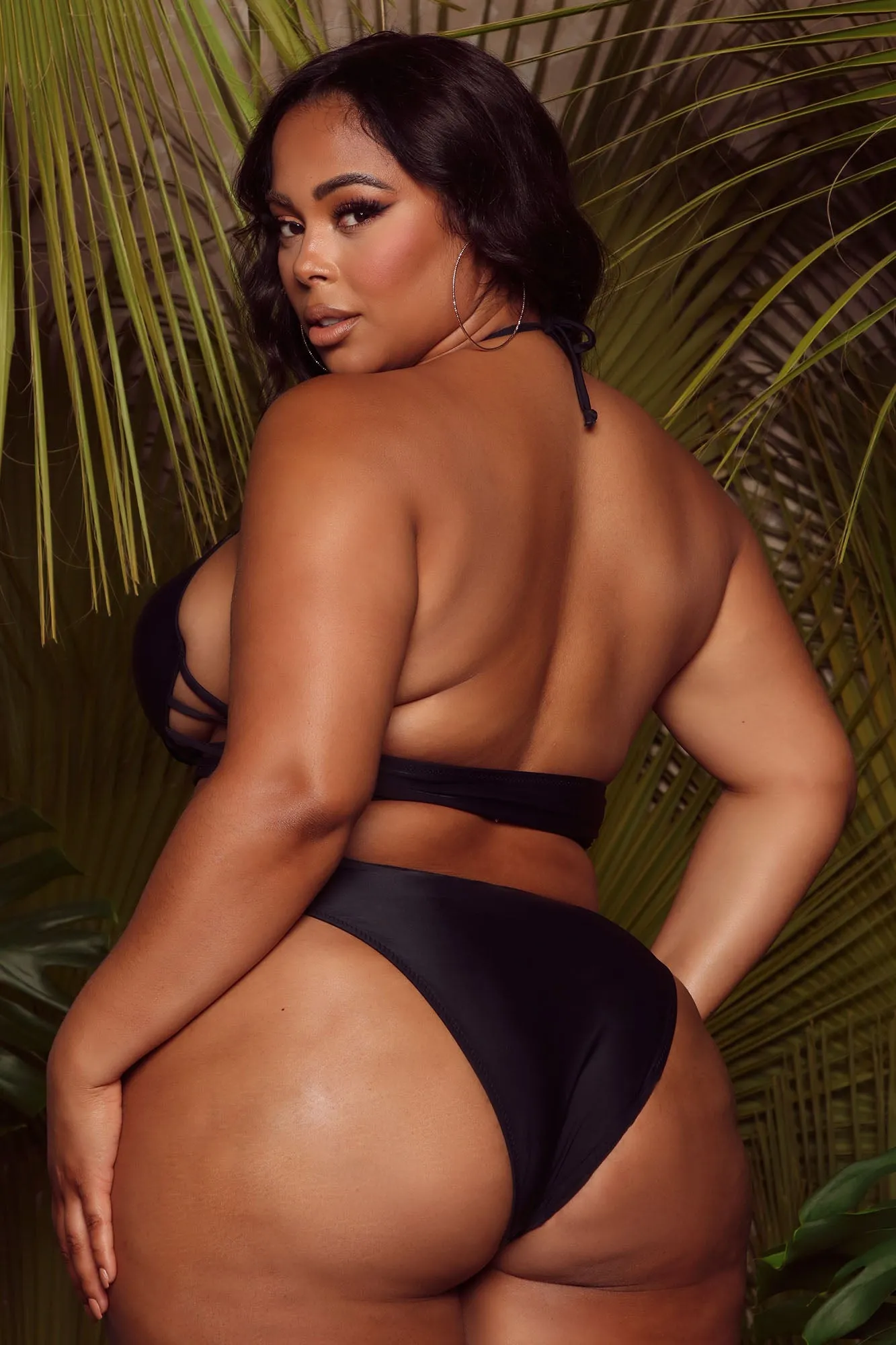 A Destination Strappy Halter 2 Piece Bikini - Black