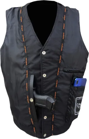 A&H Apparel Mens Motorcycle Genuine Cowhide Leather Biker Concealed Carry Durable Vest