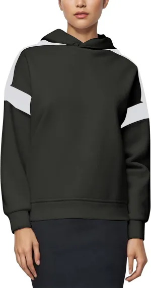 ABOCIW Womens Fleece Oversized Hoodie Sweatshirt Colour Block Panelling Long Sleeve Sweaters Pullover Tops