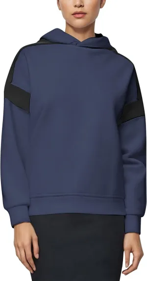 ABOCIW Womens Fleece Oversized Hoodie Sweatshirt Colour Block Panelling Long Sleeve Sweaters Pullover Tops
