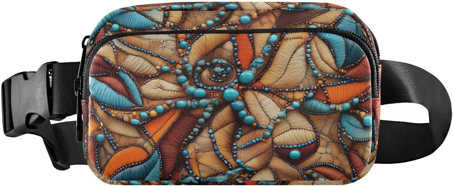 Abstract Pattern Fanny Pack Water Resistant, Women Men Waist Pack Sling Bag Purse for Travel Hiking