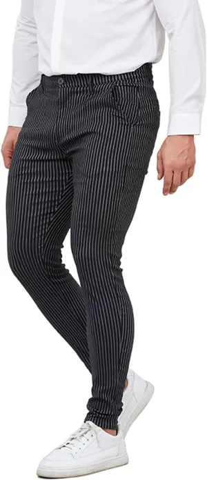 ALLELMS Mens Chinos Slim Fit Stretch Flat-Front Skinny Dress Pants