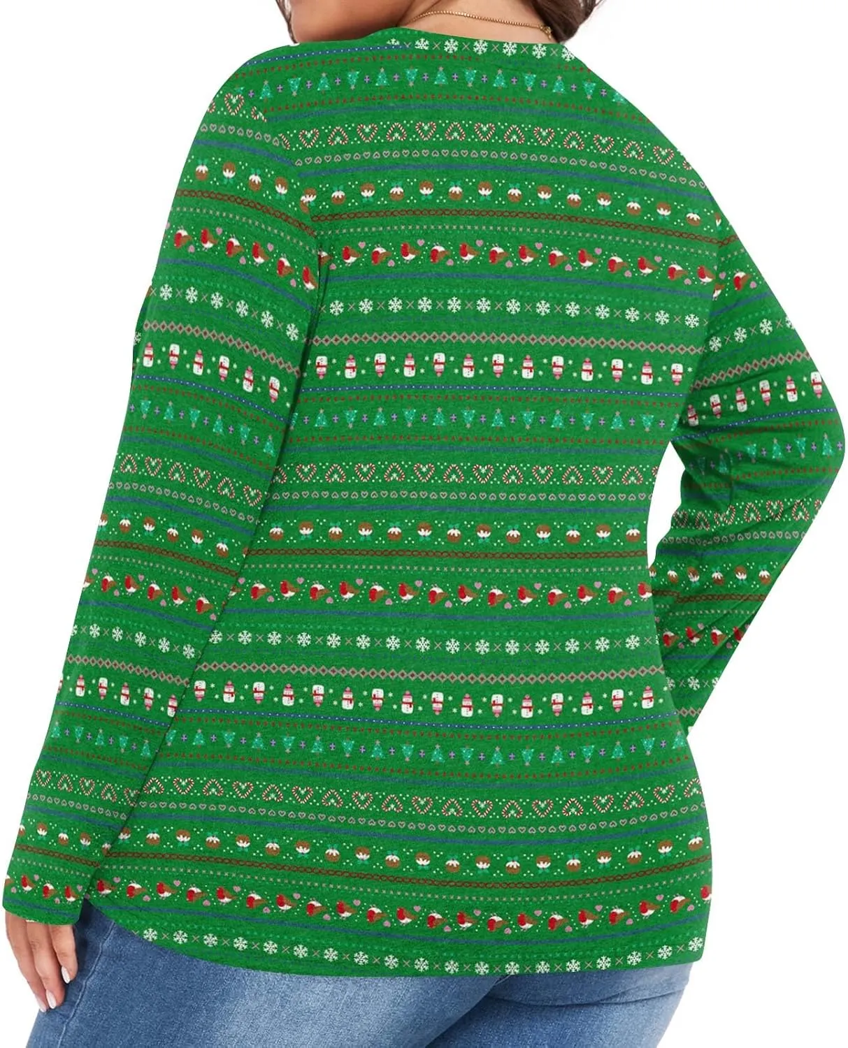 Anymiss Spring Plus Size Tops for Women 2025 Winter Sweaters Trendy Long sleeve Crew Neck Tshirts L-5XL