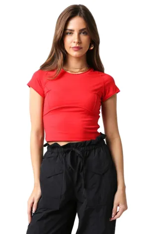 Apparel-Olivaceous Detail Cropped Top