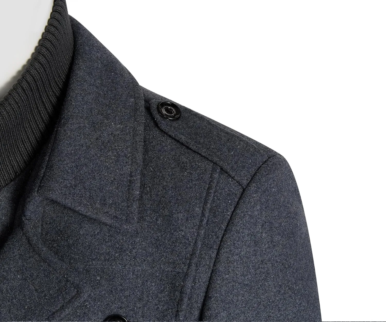APTRO Men's Pea Coat Wool Jacket Windbreaker Single Breasted Winter Coat