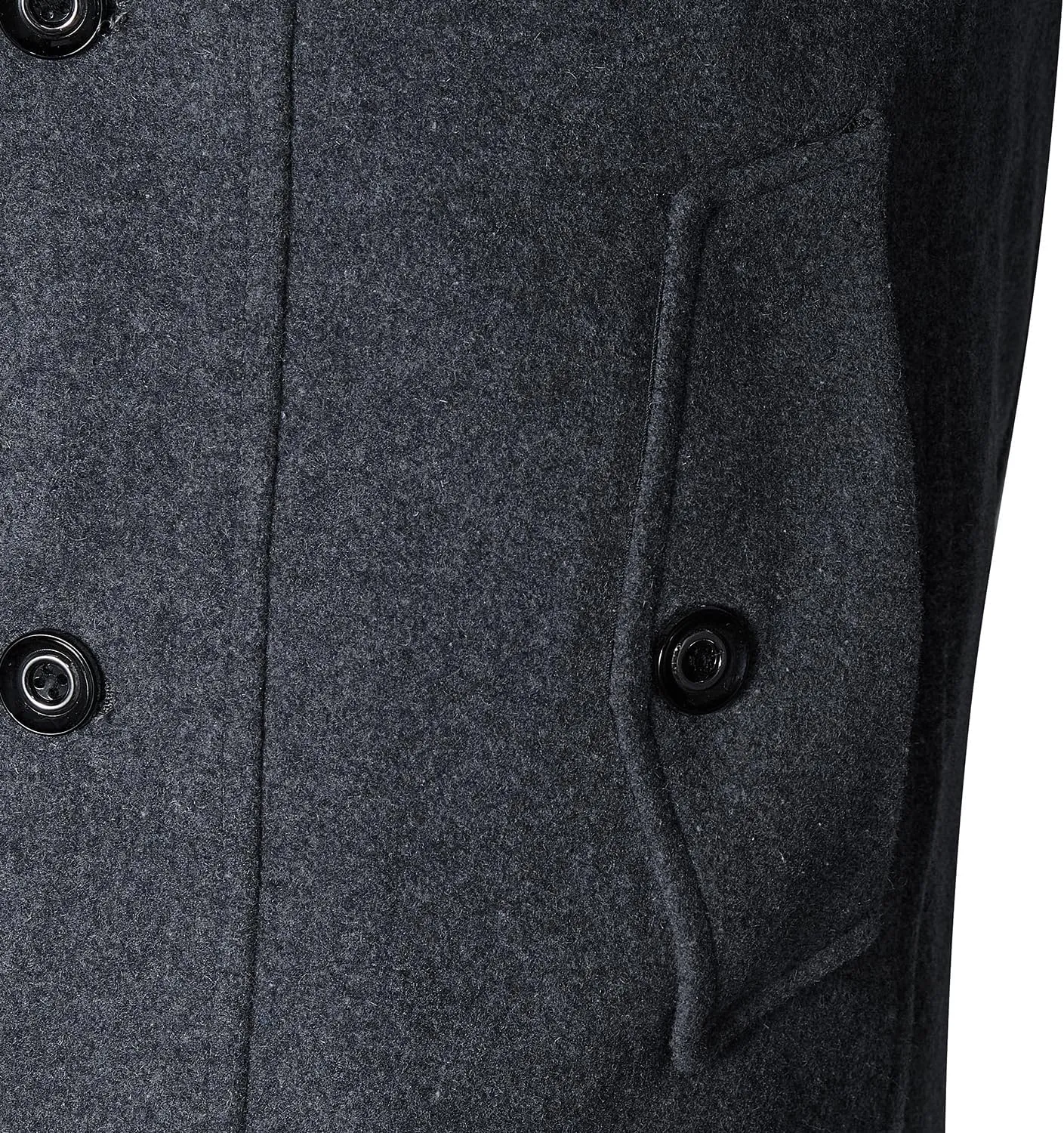 APTRO Men's Pea Coat Wool Jacket Windbreaker Single Breasted Winter Coat