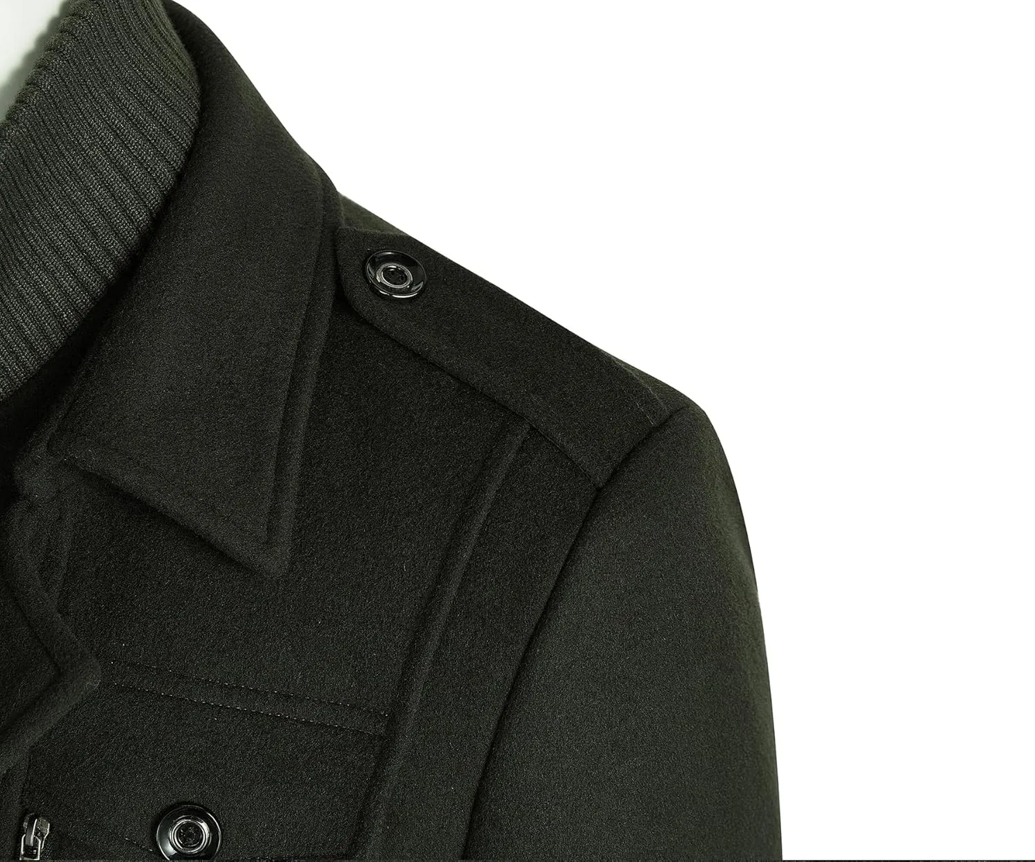 APTRO Men's Pea Coat Wool Jacket Windbreaker Single Breasted Winter Coat