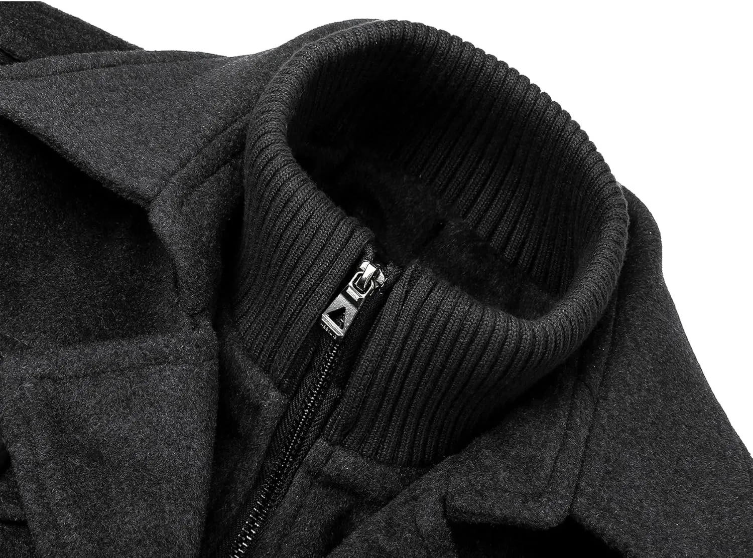 APTRO Men's Pea Coat Wool Jacket Windbreaker Single Breasted Winter Coat