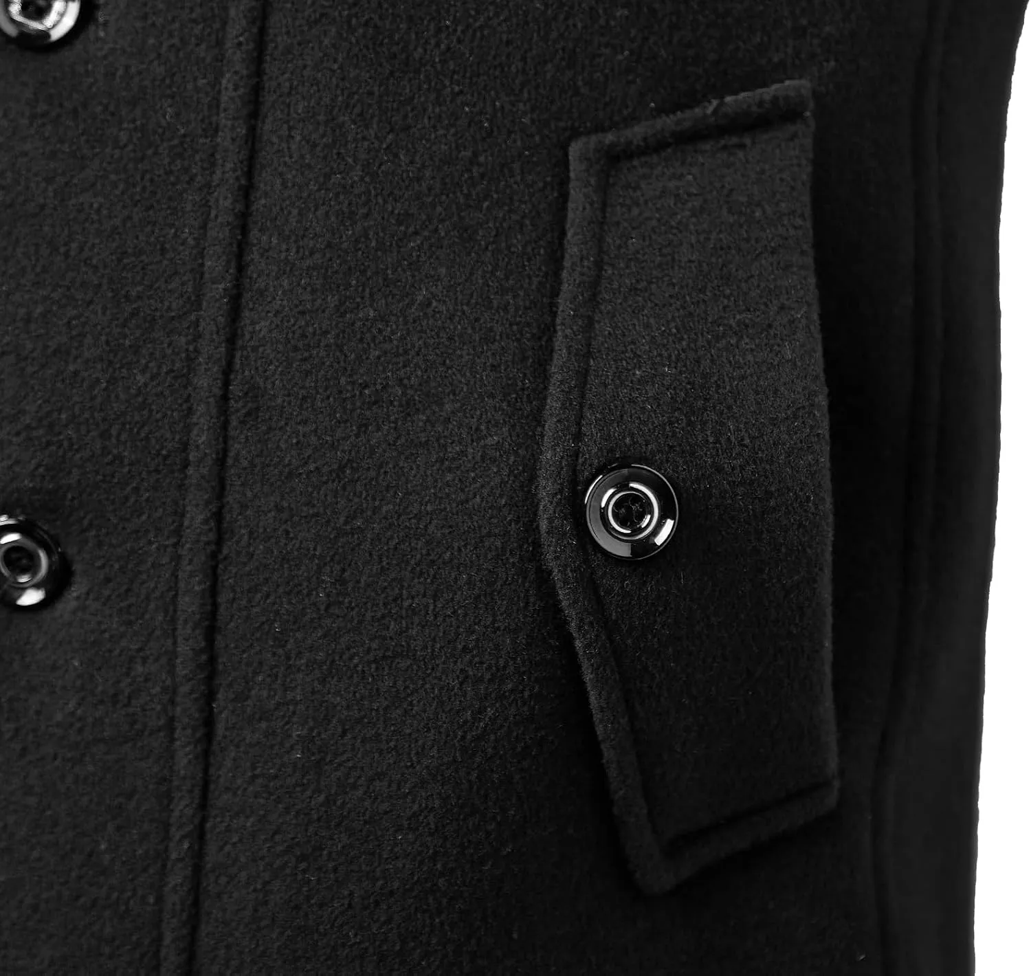 APTRO Men's Pea Coat Wool Jacket Windbreaker Single Breasted Winter Coat