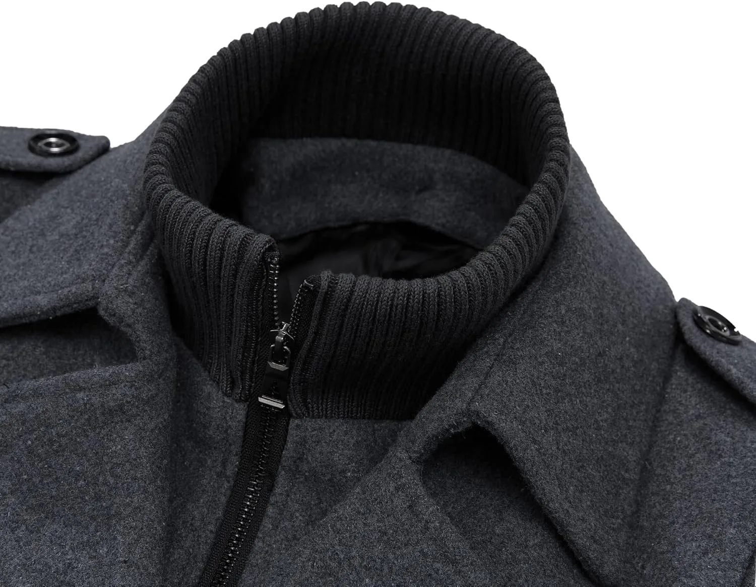 APTRO Men's Pea Coat Wool Jacket Windbreaker Single Breasted Winter Coat