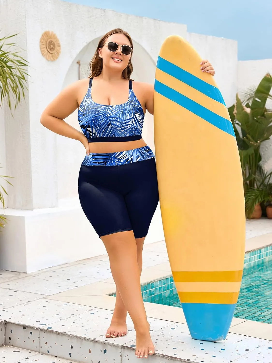 Arolina Womens Rash Guard Long Sleeve Swim Shirts Swimsuit 2025 Bathing Suit with Womens Swim Shorts & Two Pockets