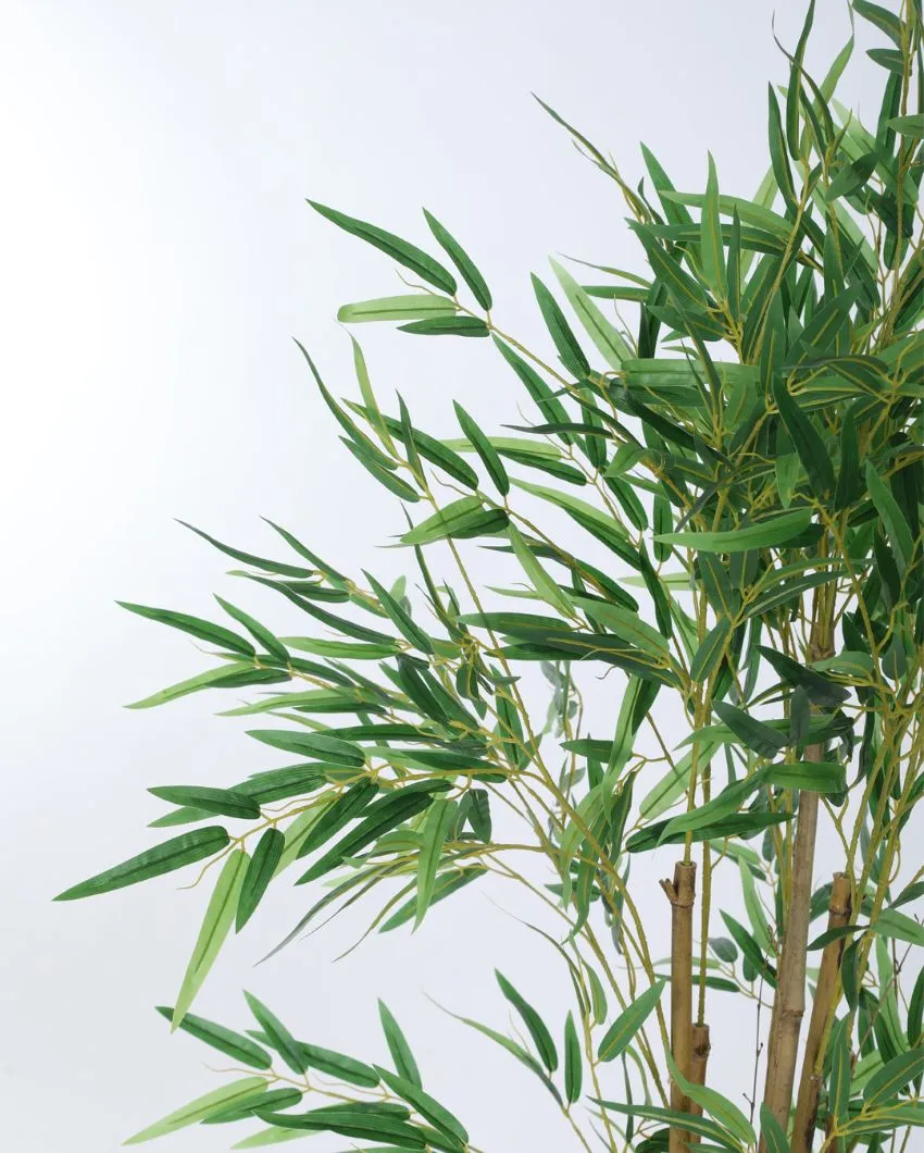 Artificial Green Bamboo Plant With Black Pot