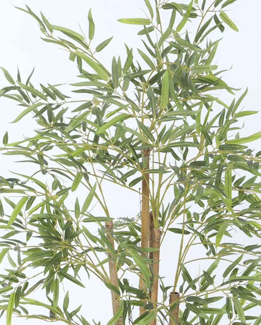 Artificial Green Bamboo Plant With Black Pot