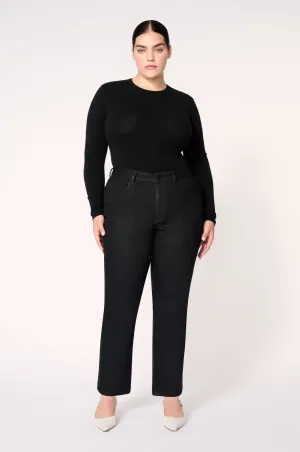 ASE PLUS - STRAIGHT JEANS | NOIR WAX COATED