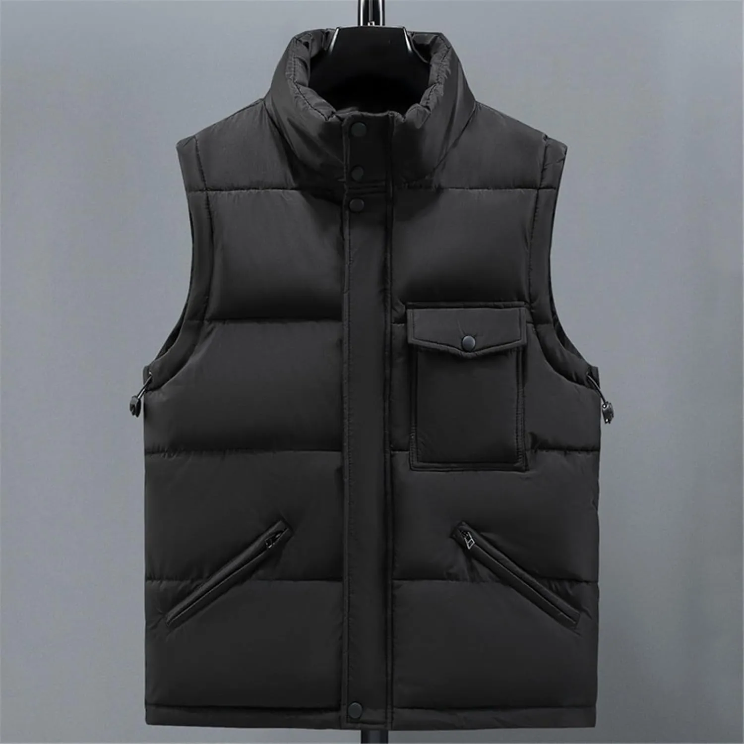 Autumn Winter Plus Size Sleeveless Jackets Men Thick Warm Plus Size Cotton Padded Vest Male Coat