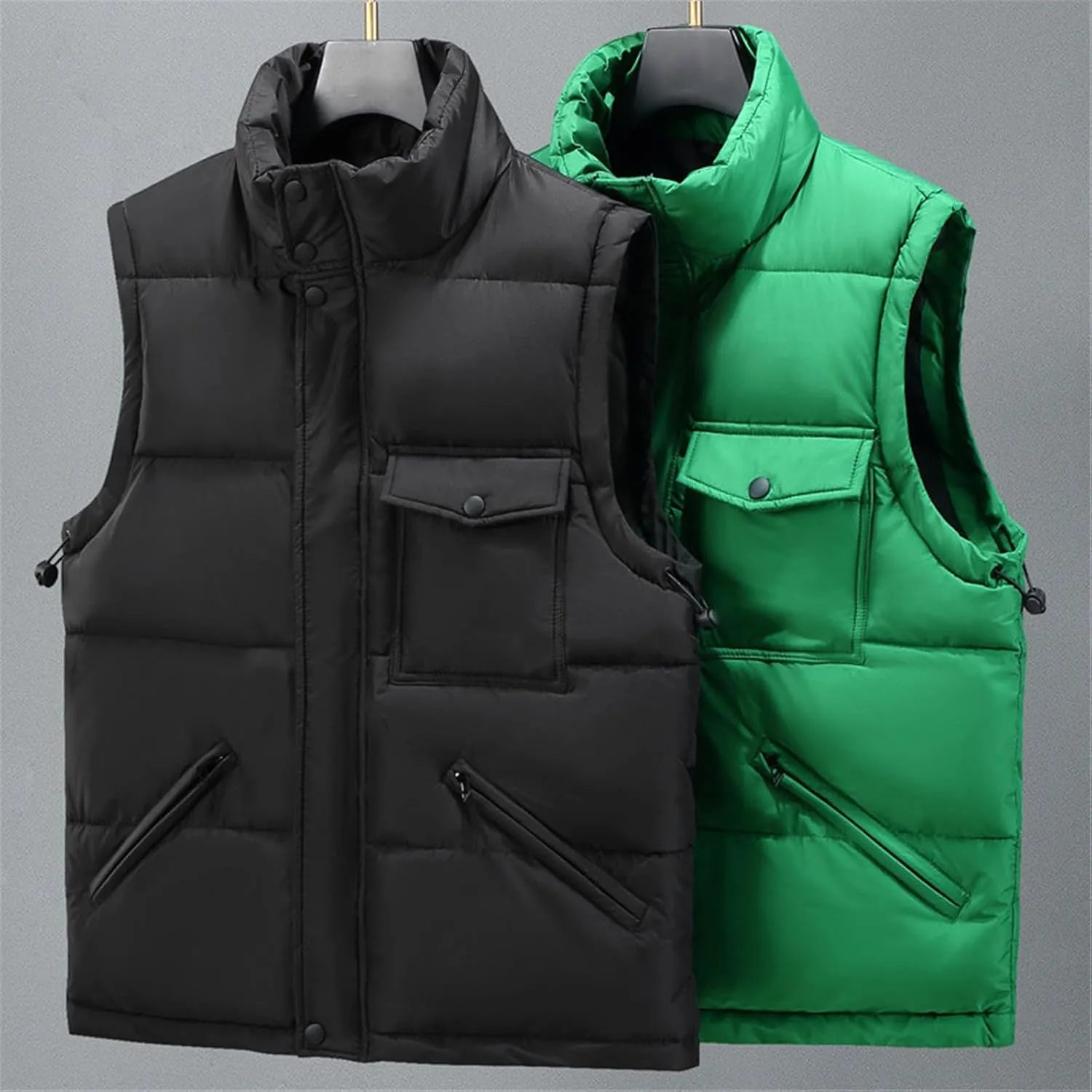 Autumn Winter Plus Size Sleeveless Jackets Men Thick Warm Plus Size Cotton Padded Vest Male Coat