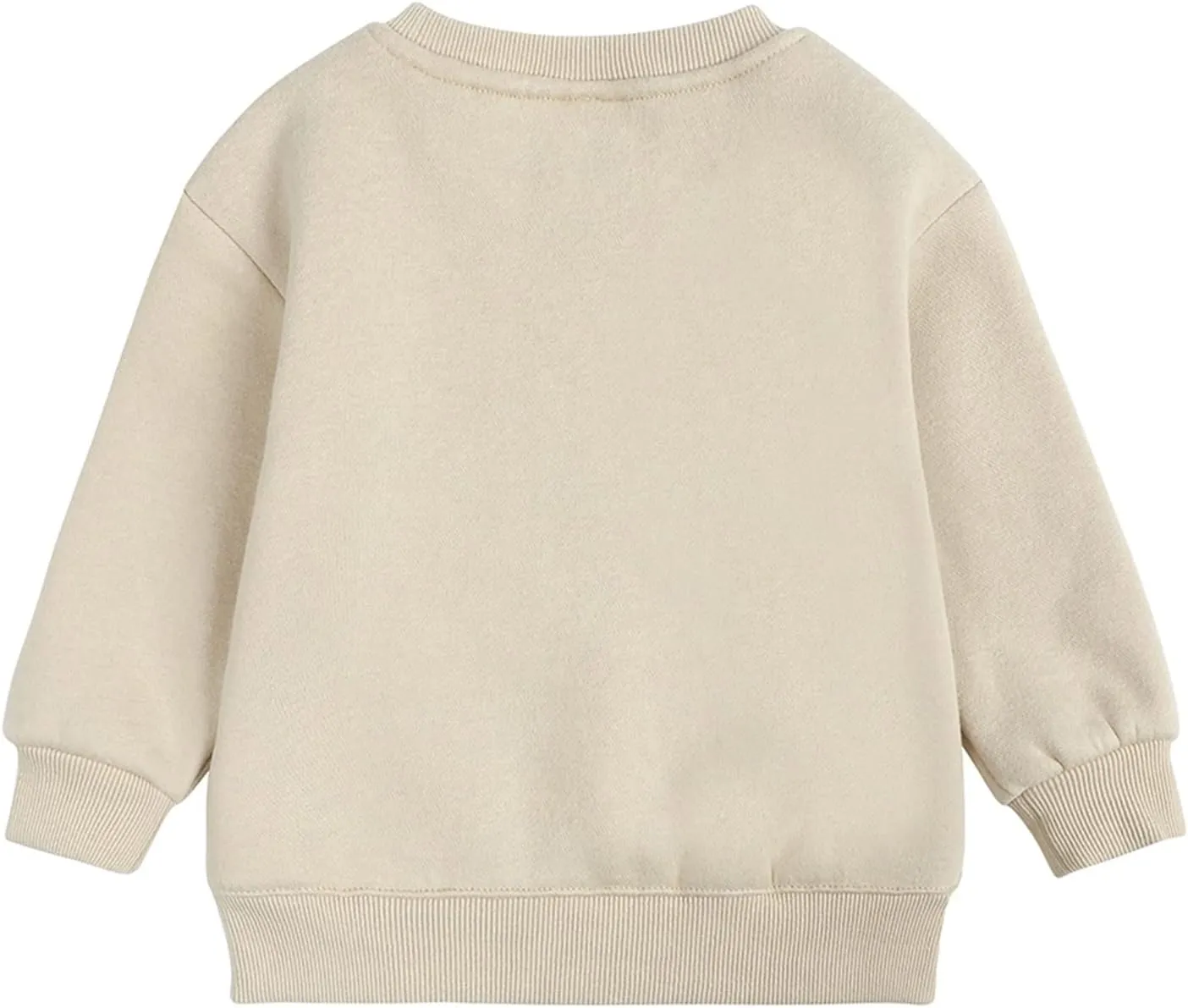 Baby Boys Girls Fleece Sweatshirt Crewneck Solid Cotton Pullover Newborn Infant Warm Basic Sweatshirt Fall Winter Top