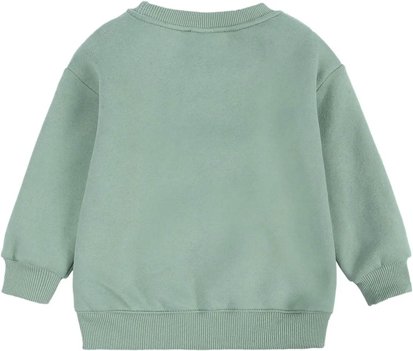 Baby Boys Girls Fleece Sweatshirt Crewneck Solid Cotton Pullover Newborn Infant Warm Basic Sweatshirt Fall Winter Top