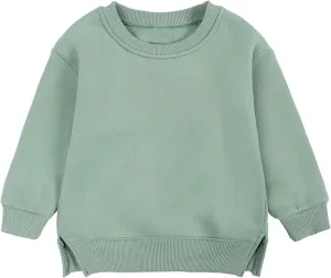 Baby Boys Girls Fleece Sweatshirt Crewneck Solid Cotton Pullover Newborn Infant Warm Basic Sweatshirt Fall Winter Top