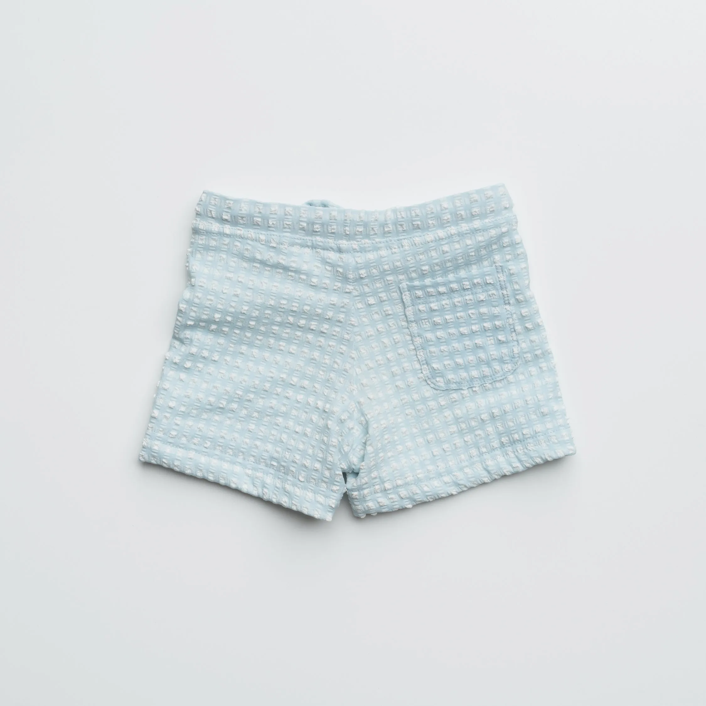 Baby Swim Trunks in Aquamarine Gingham