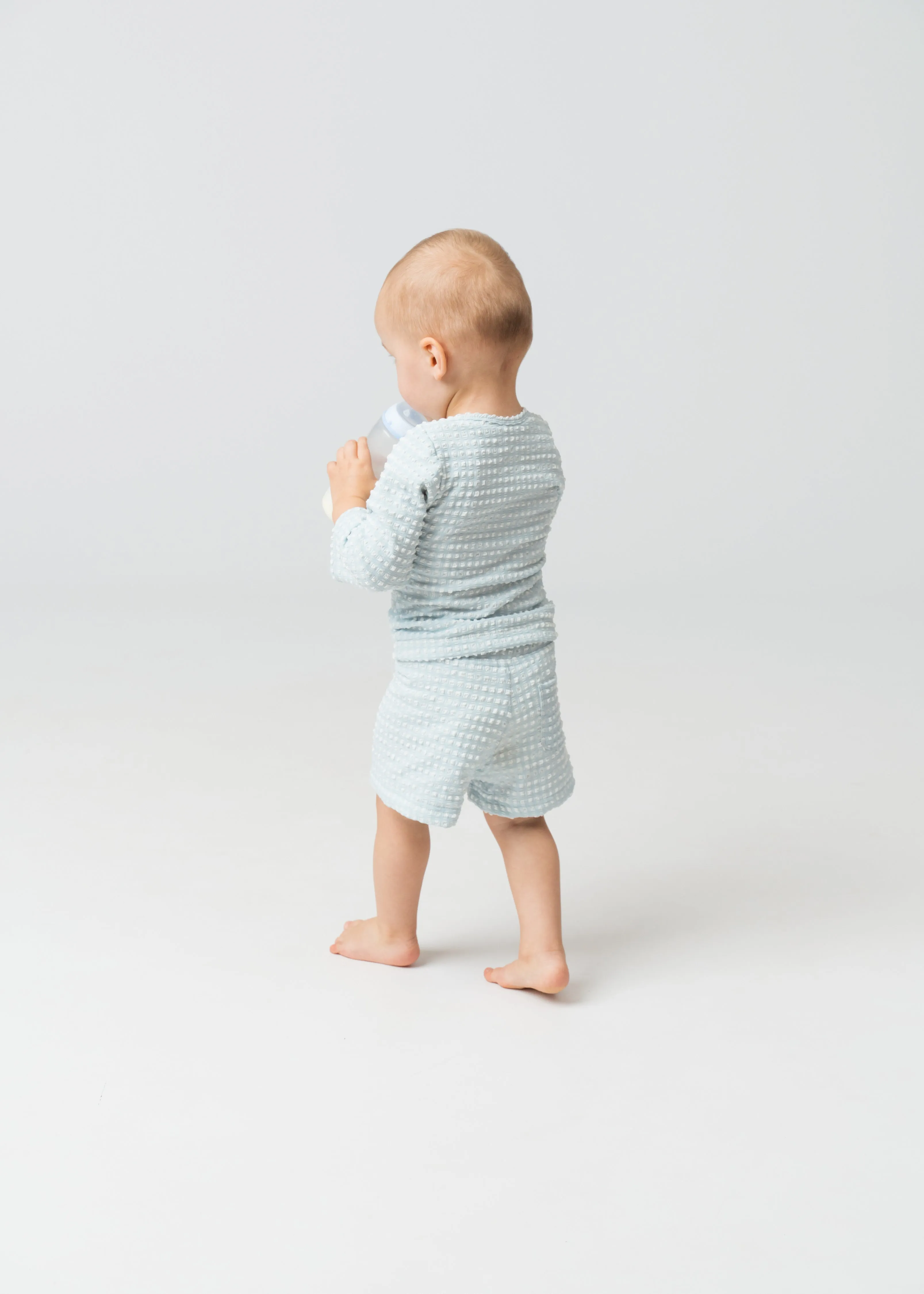 Baby Swim Trunks in Aquamarine Gingham