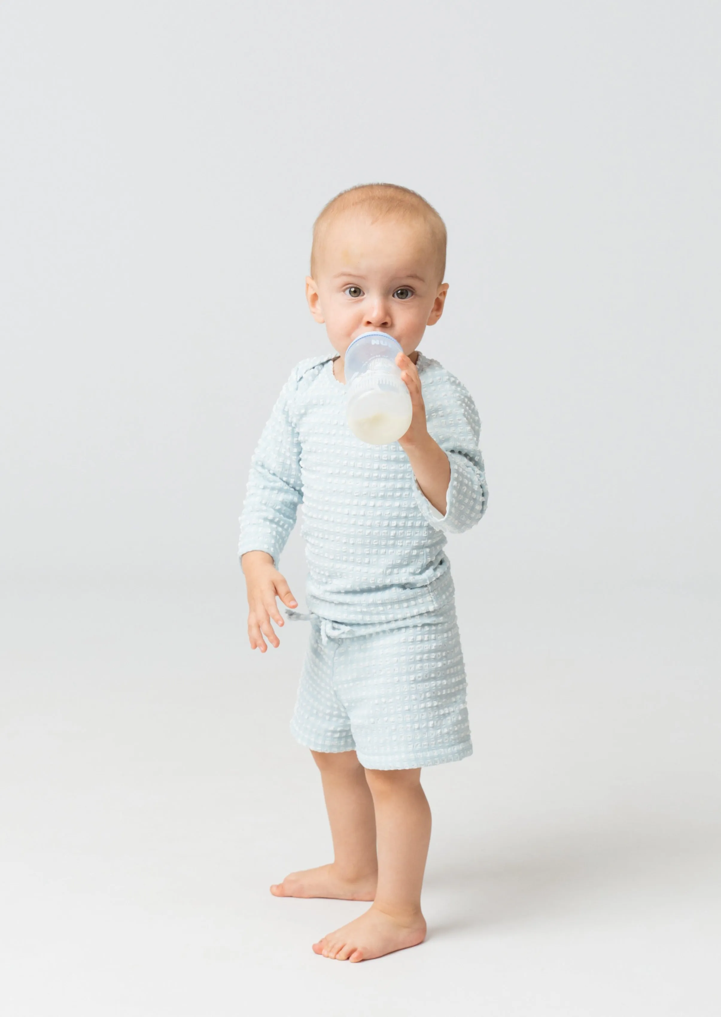 Baby Swim Trunks in Aquamarine Gingham