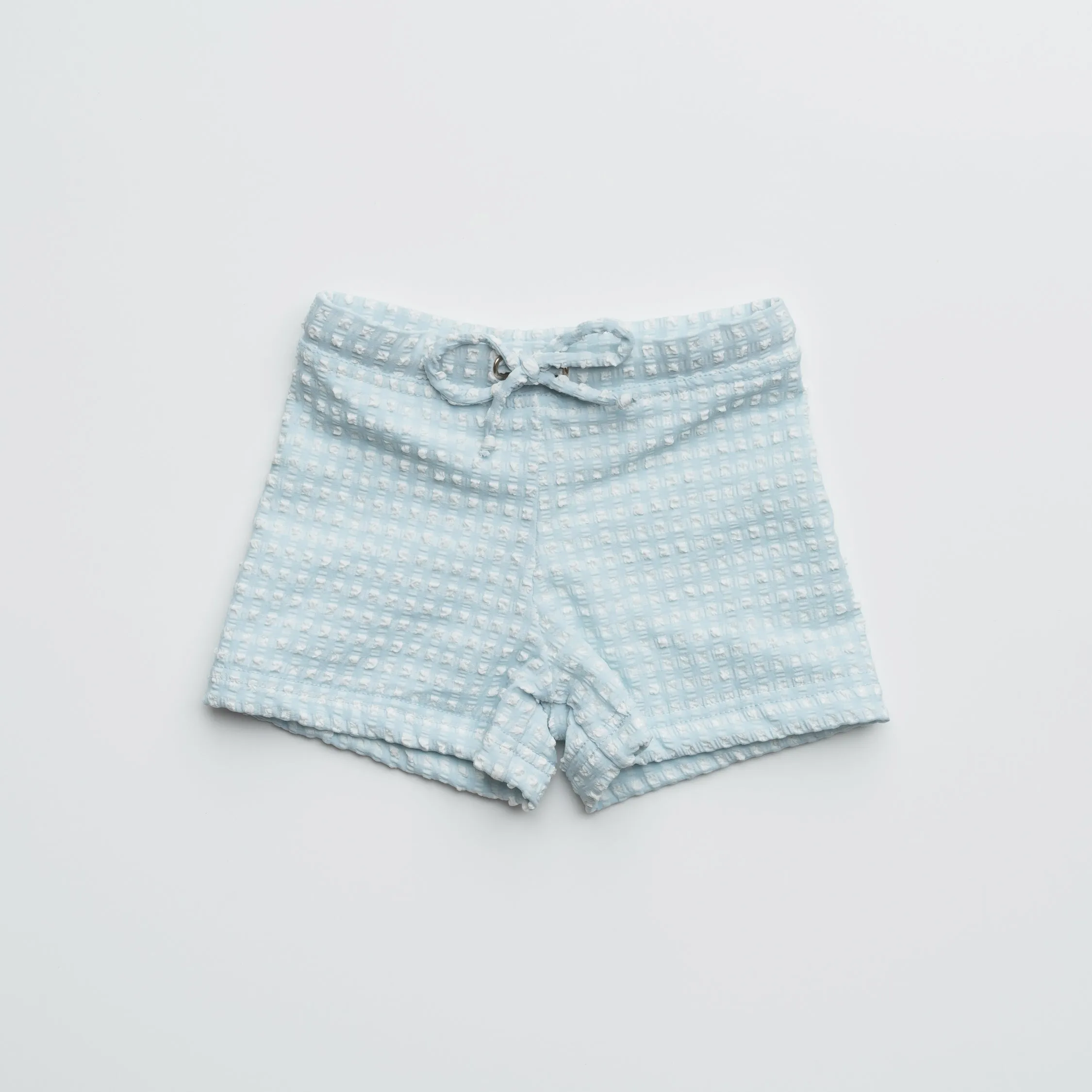 Baby Swim Trunks in Aquamarine Gingham
