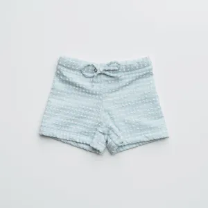 Baby Swim Trunks in Aquamarine Gingham