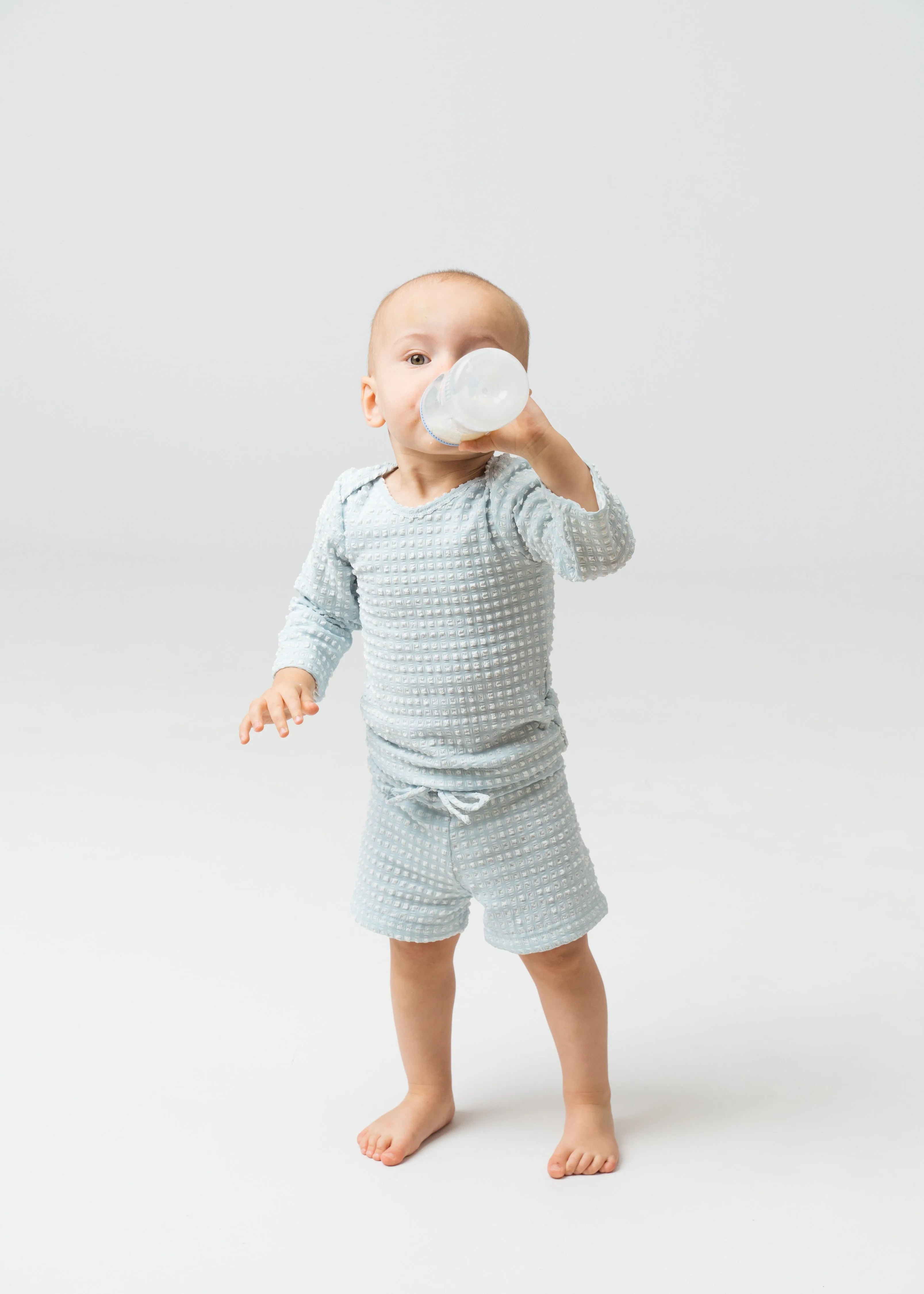 Baby Swim Trunks in Aquamarine Gingham