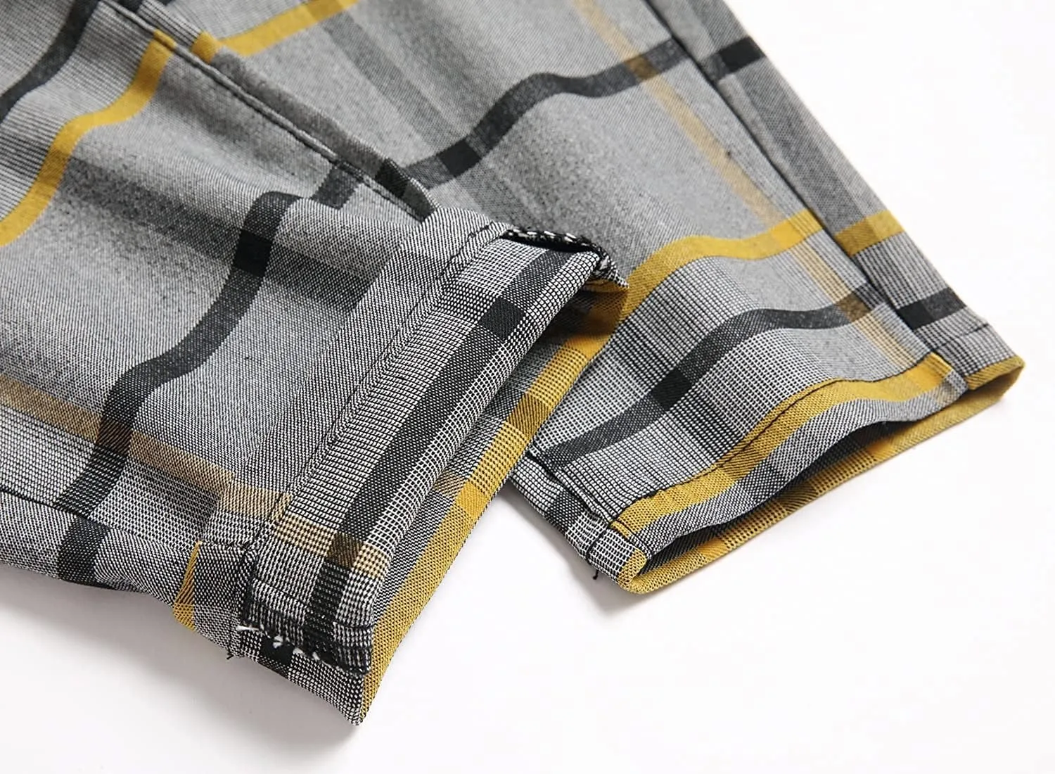 Banana Bucket Plaid Panst Stretch Slim Fit Business Casual Dress Chinos Pants Skinny Mens Dress Pants